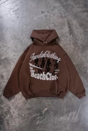 BEACHCLUB BROWN SNAP BUTTON HOODIE