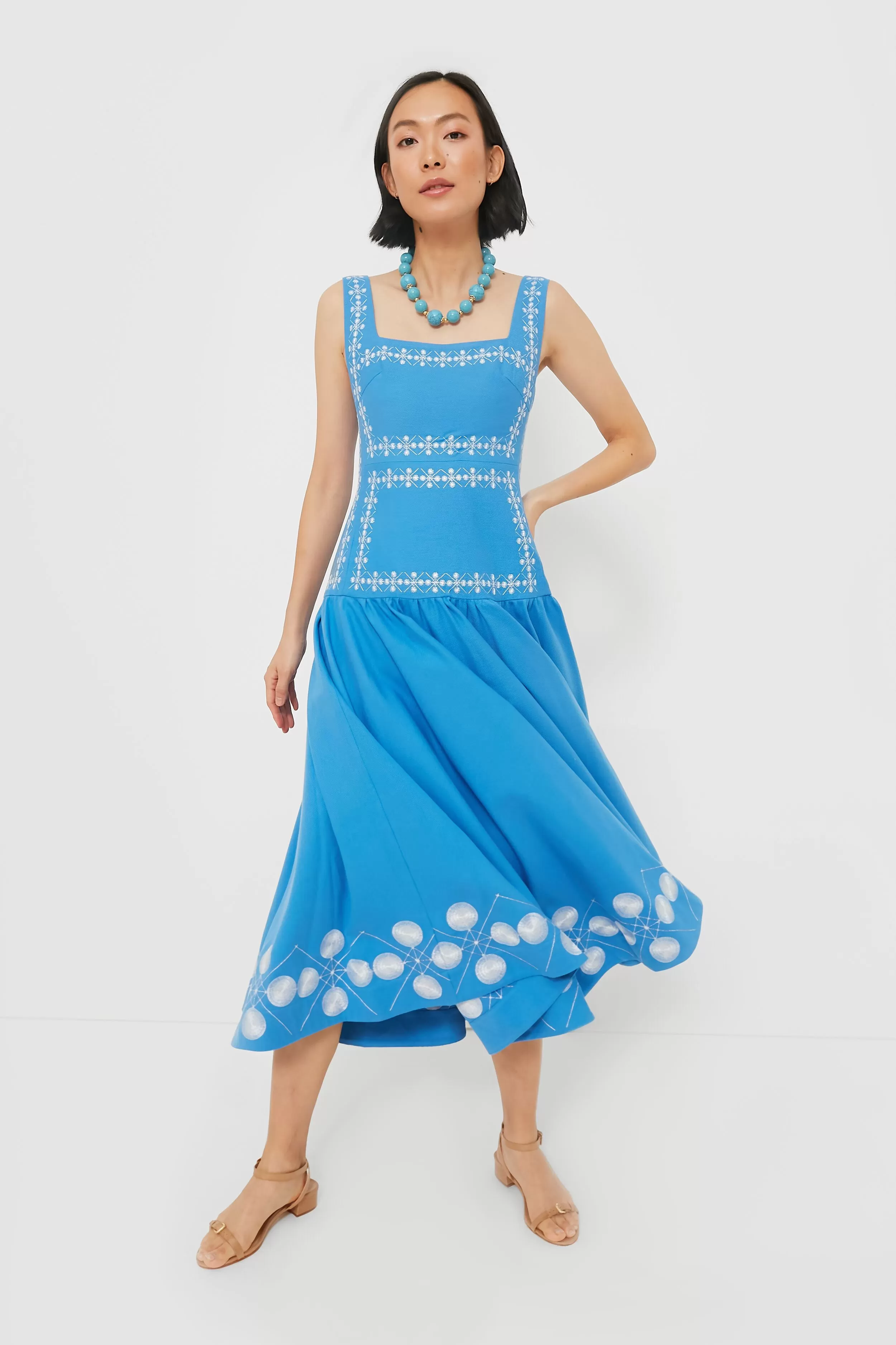 Blue and White Maxi Dress