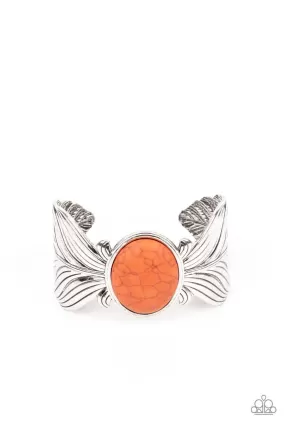 Born to Soar Orange Stone Cuff Bracelet - Paparazzi Accessories