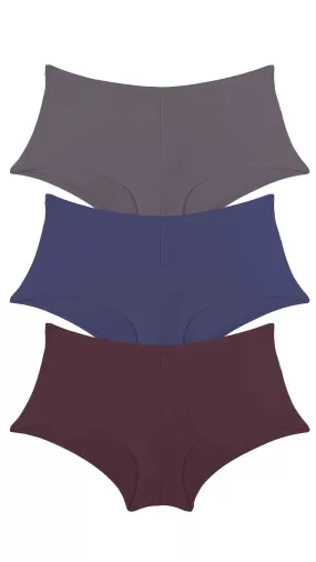 Cotton Boyshort Brief Solid Pack of 3