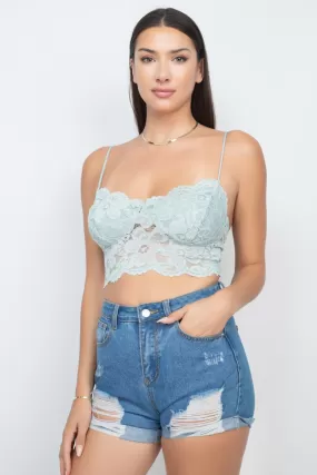 Jr Bralette Scalloped Lace - Sage