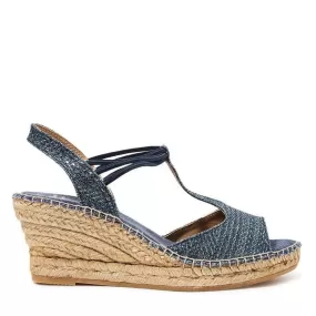 Metallic Cotton Blend Wedge Espadrille for Women - Siros-I