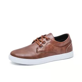 Modern Men's PU Leather Skate Shoes: Durable Design, Breathable Comfort, Enhanced Traction