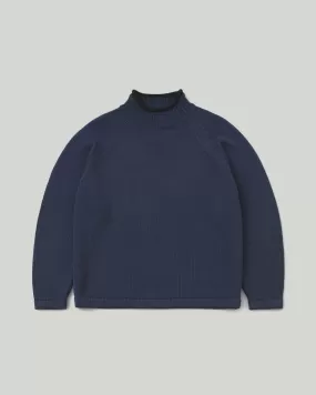 Overdyed Roll Neck Sweater Navy