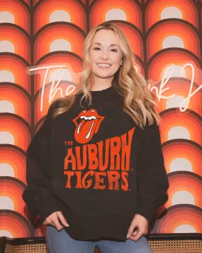 Rolling Stones Auburn Tigers Dazed Smoke Oversized Crew Sweatshirt