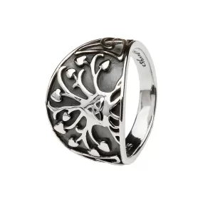 Tree of Life Trinity Knot Sterling Silver Ring