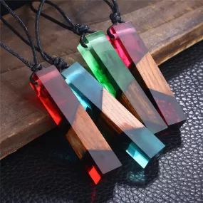 Unisex Wood Pendant Necklace