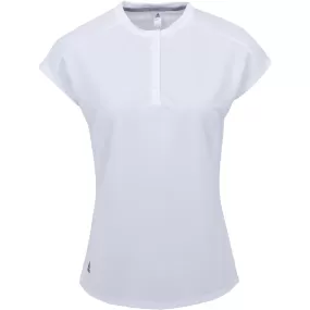 Womens Essential Henley Polo White - SS22